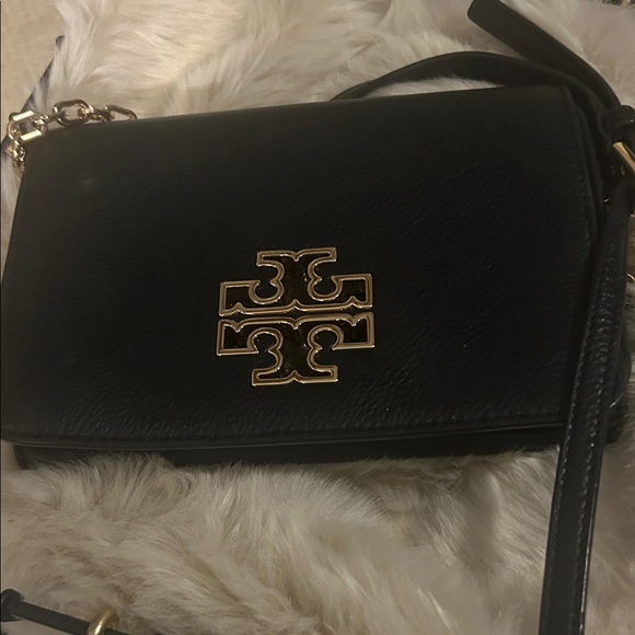 Tory Burch Handbags - Tory Burch Black Crossbody Bag with Gold Logo